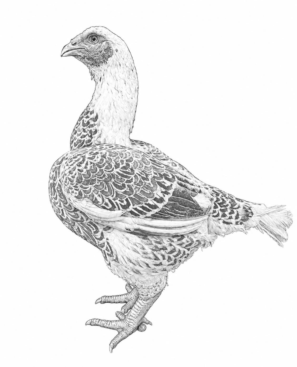 Pencil drawing — Large Jubilee pullet